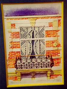 Exposition de Wiers : Rideaux (dentelle) sur Aquarelle